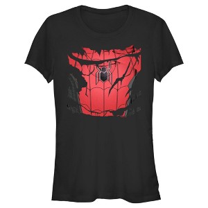 Juniors Womens Marvel Spiderman: No Way Home Ripped Costume T-Shirt - 1 of 4