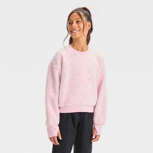 Girls' Faux Fleece Shearling Pullover - All In Motion™ : Target