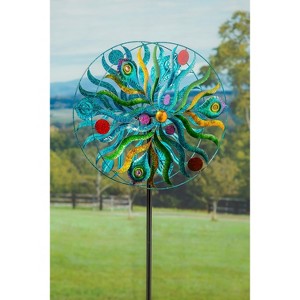 75"H Wind Spinner, Peacock in Motion - 1 of 4