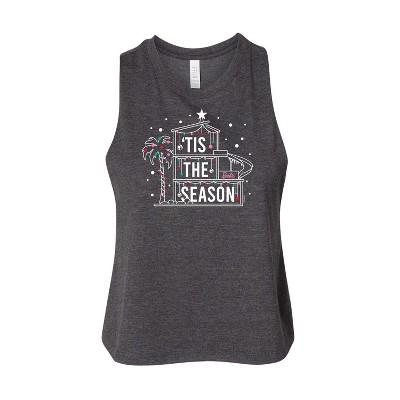 Women's Barbie Holidays & Christmas Graphic Racerback Tank - Heather Charcoal - Medium