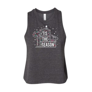 Women's Barbie Holidays & Christmas Graphic Racerback Tank - Heather Charcoal - Medium - 1 of 3