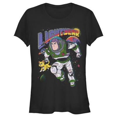 Juniors Womens Lightyear Retro Distressed Buzz And Sox T-shirt : Target