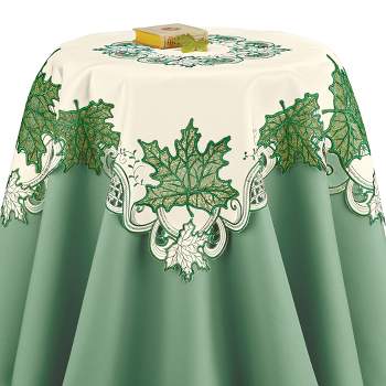 Collections Etc Embroidered Lace Maple Leaf Table Cloth Linens Square