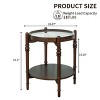 HDZNVF Round Glass Top Side Table with Wooden Shelf, Elegant Accent Table, Dark Brown - 4 of 4