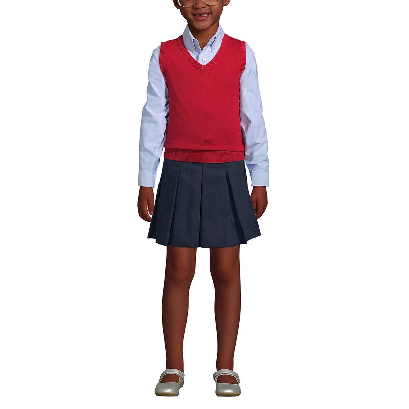 Lands' End School Uniform Kids Cotton Modal Fine Gauge Sweater Vest, 3 of 5