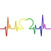 Adult Design By Humans Pride Heartbeat Rainbow By LuckyCharm99 T-Shirt - 2 of 2