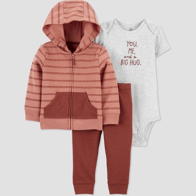 Image of Baby Boys' North Striped Top & Bottom Set - Just One You® made by carter's Gray/Rust 3M