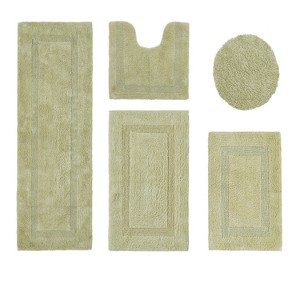 Lux Premium 100% Cotton Tufted Solid Reversible 5 PC Bath Rug Set – Ultra-Soft, Water-Absorbent, Durable, Machine Washable Bathroom Rug - 1 of 4