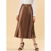 INSPIRE CHIC Women's Party Elastic Waist Metallic Shiny Accordion Pleated Midi Skirt - 2 of 4
