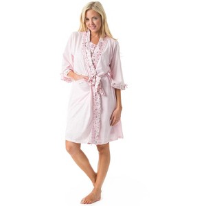 Casual Nights Women's 2 Piece Floral Robe and Gown Set - 1 of 4