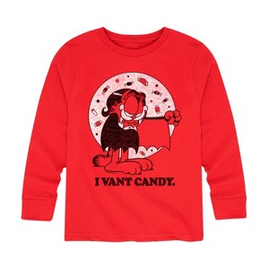 Boys' - Garfield - I Vant Candy Long Sleeve Graphic T-Shirt - 1 of 4