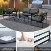 Tree City 4-Piece Patio Furniture Set with Coffee Table, Modern Outdoor Sofa Conversation Set, Gray - 3 of 4