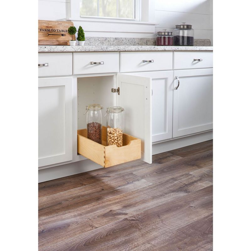 Rev-A-Shelf Single Wooden Drawer Pull Out Shelf Kitchen Storage Organizer with Soft Close Sides, 2 of 7