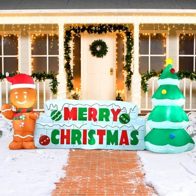 Joiedomi 10 Ft Christmas Inflatable Gingerbread House Archway With Leds ...