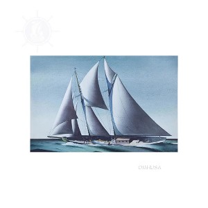 Old Modern Handicrafts Sandor Bernath Yacht Scene Canvas Print – Dynamic Seascape Wall Art 23x35 in - 1 of 4