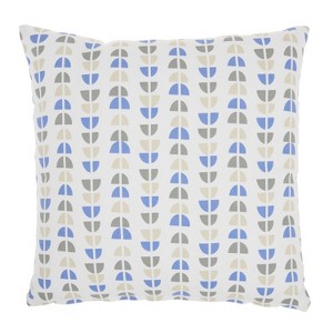 HomeRoots Blue And Taupe Geo Lines Throw Pillow - 1 of 4