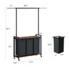 2/3/4-Section Rolling Laundry Hamper Sorter with Hanging Rack, Lockable Wheels - Folding Laundry Basket Organizer for Bathroom, Laundry Room - 3 of 4