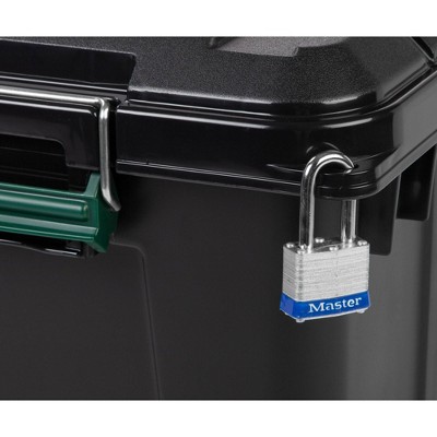 Heavy Duty Black Plastic Stackable Storage Tote with Lid