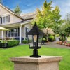 GDFStudio Rossetti Vintage Outdoor Aluminum and Glass 21"H Post Lantern Light(Set of 2) - 2 of 4