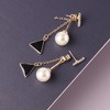 SOHI Women's Black Unbalanced Drop Earrings - 2 of 3