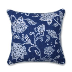 Stencil Vine Ocean Mini Square Throw Pillow - Pillow Perfect, Beige Blue