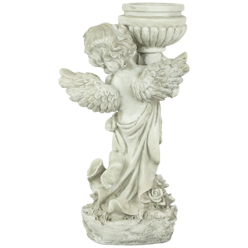 Northlight 17.5" Angel Cherub Holding a Birdbath Outdoor Garden Statue, 5 of 7
