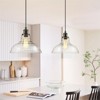 Rennnsan Daleris 11"W 1-Light Dome Glass Modern Dimmable Pendant in Black - 2 of 4