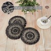 Sawyer Mill Black White Jute Trivet 8 inch Diameter Set of 3 - 2 of 3