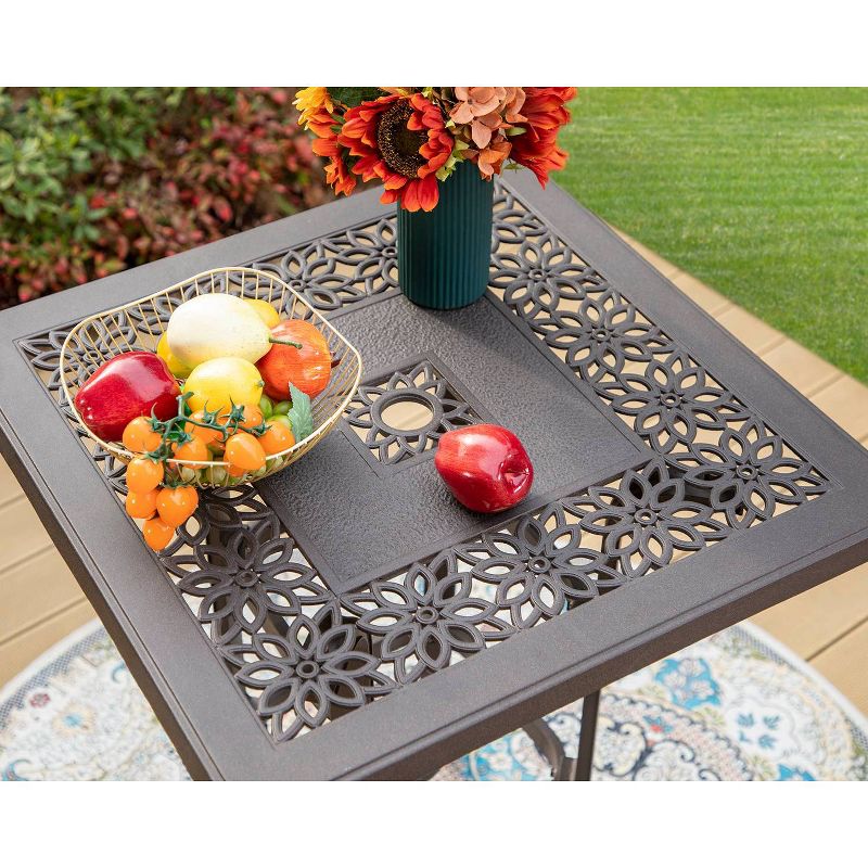 Outdoor Cast Aluminum Square Bistro Table - Captiva Designs, 5 of 9