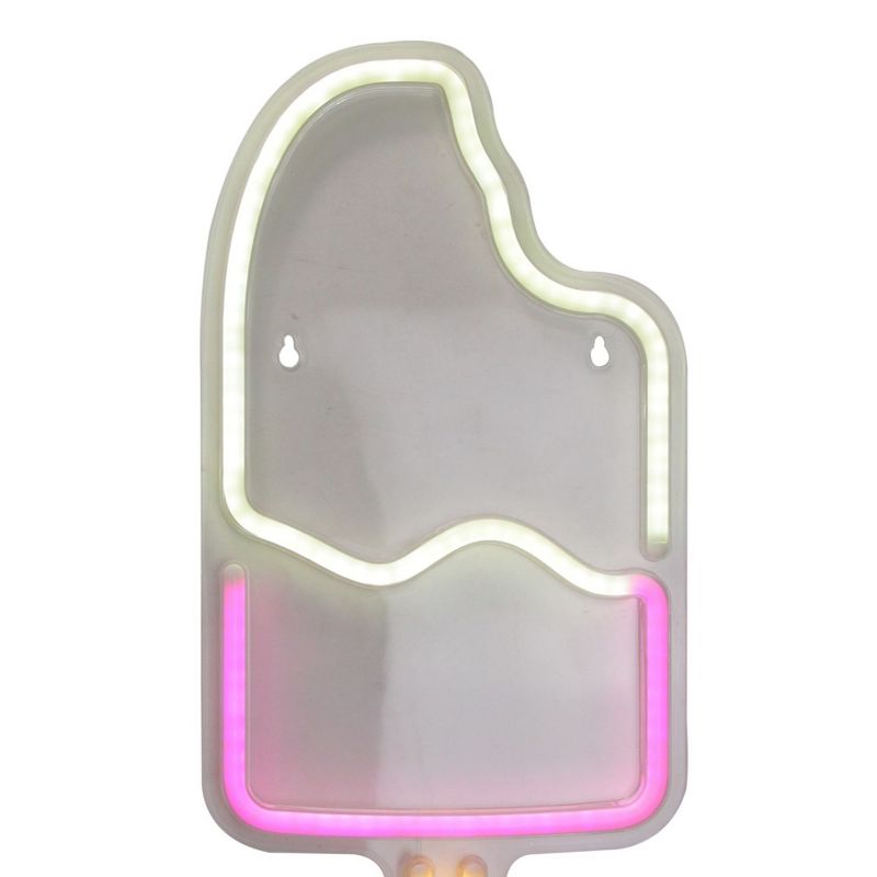 Northlight 17.75" Pink and White Popsicle LED Neon Style Wall Sign, 3 of 4