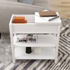KWPZQEB Nightstand with Drawers and Open Storage Shelf, Wooden End Table with Hidden Storage Space, Modern Bedside Table for Bedrooms, Living Room - 4 of 4