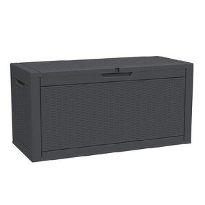 Dolonm 90 Gallon Deck Box, Outdoor Storage Box, Waterproof Resin Storage Bin with Lockable Lid,Polypropylene Resin,Black - 1 of 1