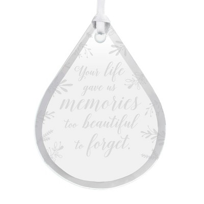 Personalization Mall Memorial Teardrop Engraved Glass Ornament