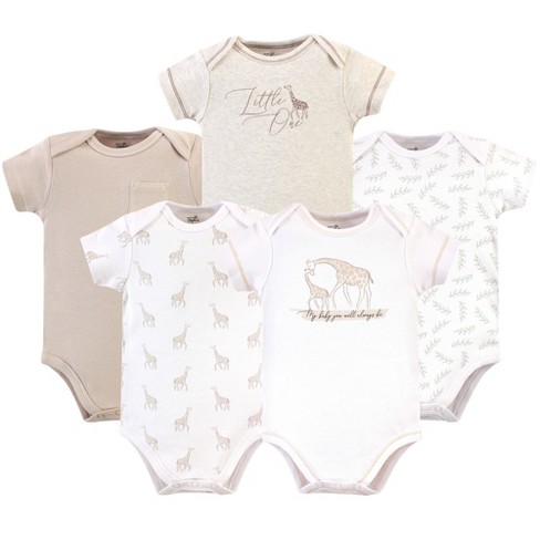 Touched By Nature Organic Cotton Bodysuits 5pk, Little Giraffe : Target