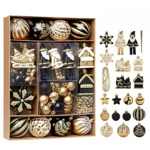 50 Pcs Christmas Ball Ornaments Set, Champagne Gold Christmas Tree Decoration Balls for Holiday Party Wedding - 1 of 4