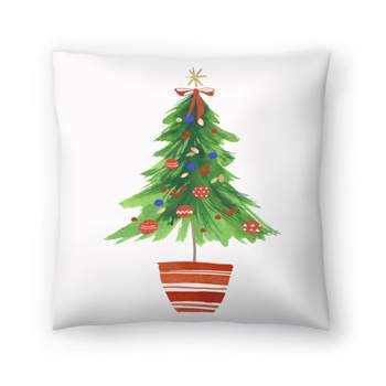 Holiday Decorated Tree by Pi Holiday Collection -  14" x 14" Throw Pillow - Americanflat