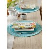 DII Fringe Placemat Set 6 Piece, Aqua, 14.75" Dia - 2 of 4