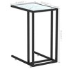 vidaXL Computer Side Table Accent C Shaped End Table Marble Tempered Glass - 4 of 4
