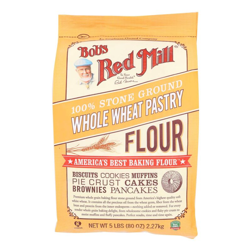 Bob's Red Mill Whole Wheat Pastry Flour - Case of 4/5 lb, 2 of 7