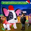 Itopfox 5FT Christmas Inflatable Outdoor Decoration with Built-in Bright LED Lights Cute Puppy in Xmas Hat and Red Suit 1 Piece - 2 of 4