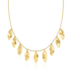 Ross-Simons Italian 18kt Gold Over Sterling Leaf Station Necklace Size 18 - 1 of 4