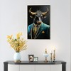 Gulches Executive Blue Buffalo Canvas Wall Art, Dapper Animal Portrait, Modern British Humor, Gallery Wrapped - 3 of 4