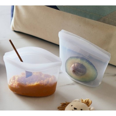 stasher Premium Silicone Reusable Food Storage Bowl - 1 Cup - Mystery Color(Clear/Blue): BPA-Free, Microwave-Safe, Heat-Resistant