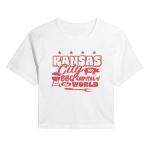 Women's - Instant Message - Kansas City MO BBQ Cropped Graphic T-Shirt - 1 of 4