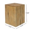 Lyngins Wood-Look Square-Column End Table, Indoor/Outdoor Side Table for Living Room, Bedroom Nightstand, MGO Patio End Table - 2 of 4