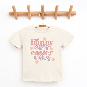 The Juniper Shop Bunny Kisses Easter Wishes Flowers Toddler Short Sleeve Tee - 1 of 2