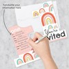 Big Dot of Happiness 1st Birthday Hello Rainbow - Shaped Fill-In Invitations - Boho First Birthday Party Invitation Cards with Envelopes - Set of 12 - 2 of 4