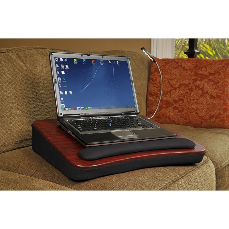 Sofia + Sam Memory Foam Lap Desk with USB Light Portable - Black, 2 of 9