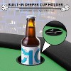 Octagon Poker Table with 8 Stainless Steel Cup Holders, Blackjack Gaming Table with Water-Resistant Cushioned Rail - 3 of 4