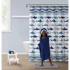Kate Aurora Montauk Accents Complete 5 Piece Juvi Sharks Themed Fabric Shower Curtain Bathroom Set - 2 of 4